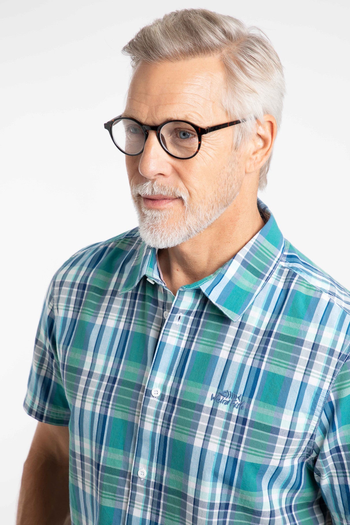 Judd Short Sleeve Check Shirt Faded Blue