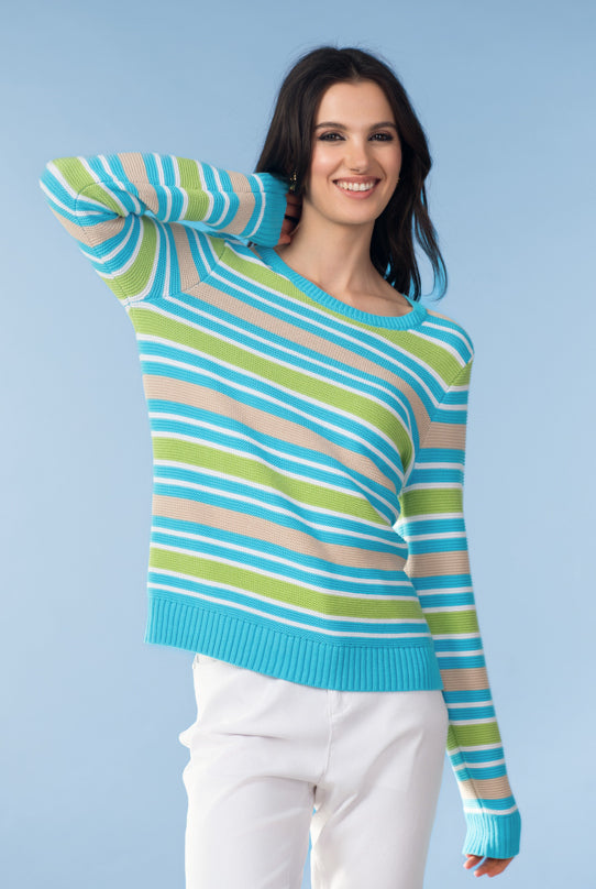A47322-AQUA-GREEN STRIPE