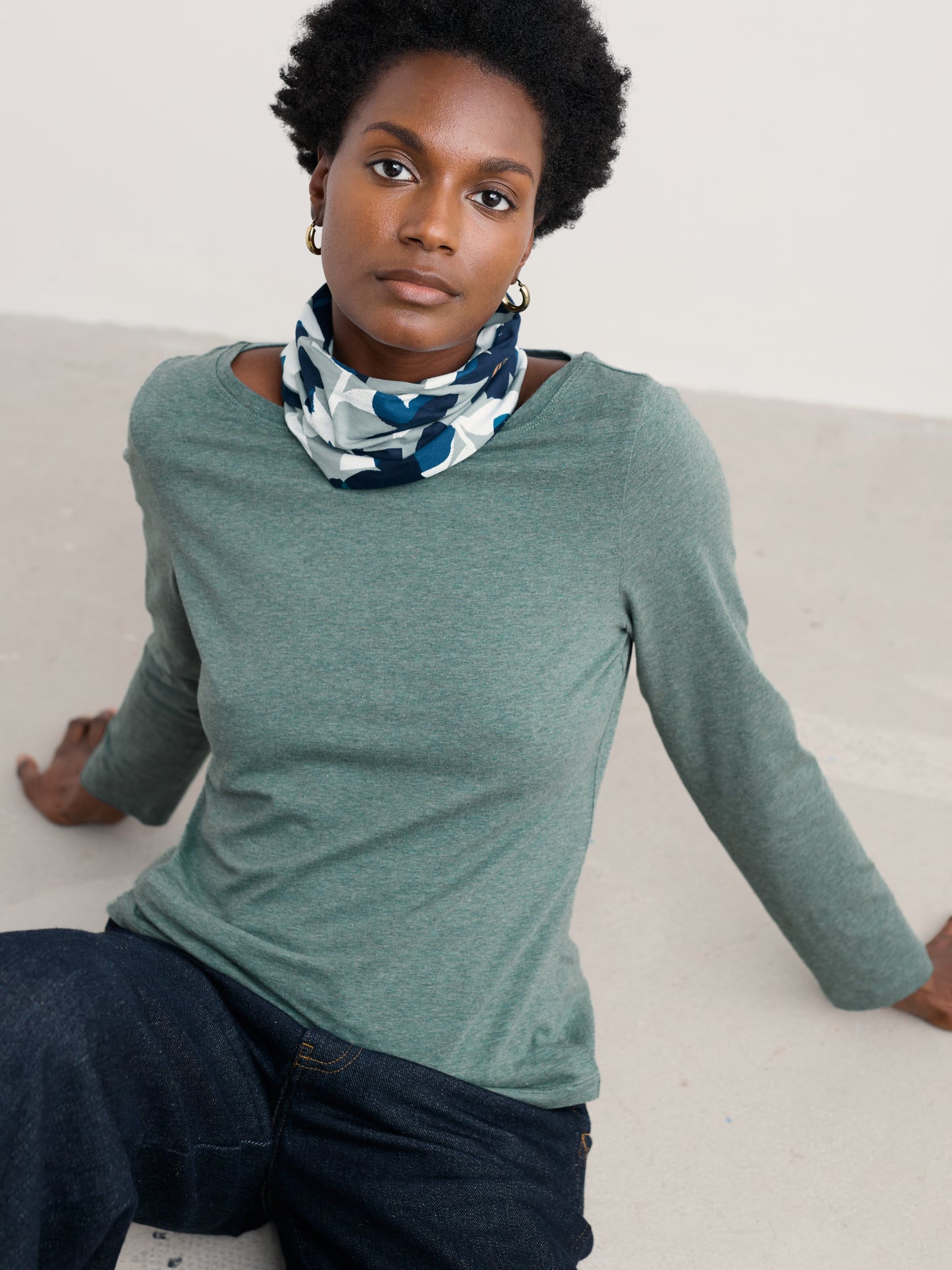 Organic Cotton Handyband Macro Flower Celadon