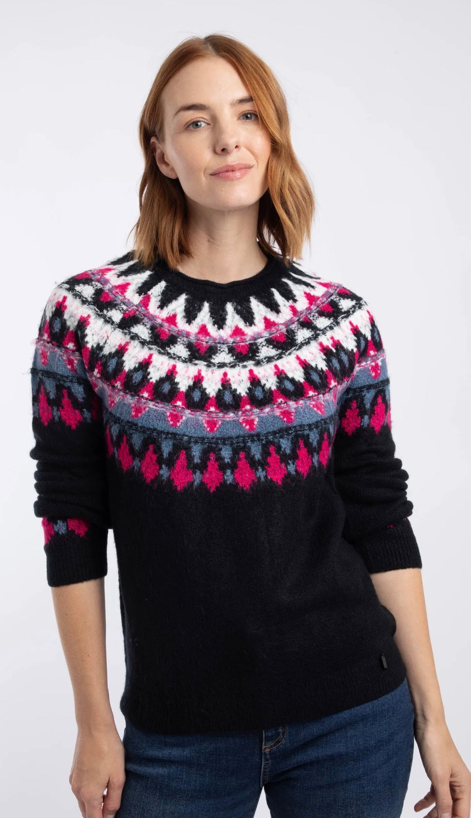 LOWELL FAIR ISLE NAVY JUMPER