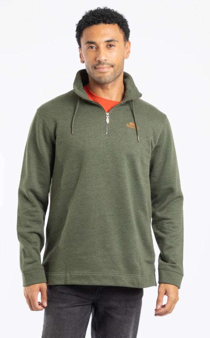 Brampton Branded 1/4 Zip Sweatshirt Fir Green