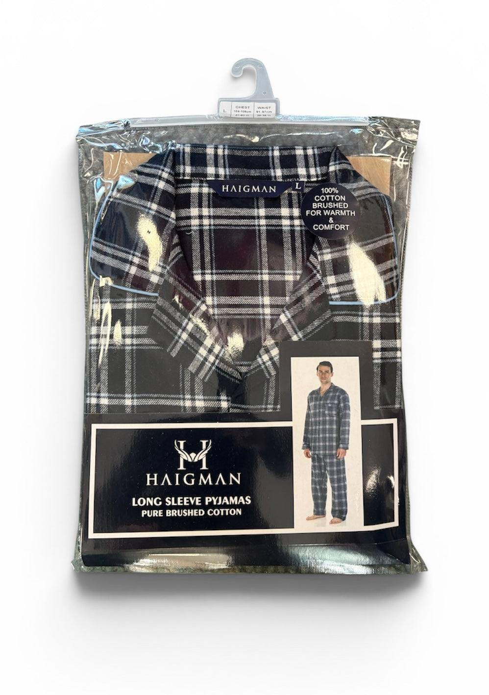 DK NAVY BRUSHED COTTON PYJAMA