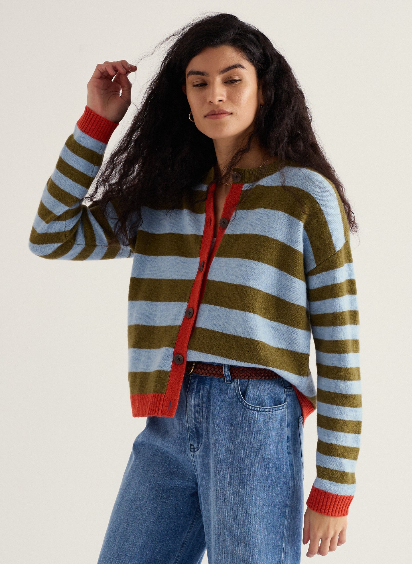 PINWELL CARDIGAN BRIGHT SHAPE SEAGRASS