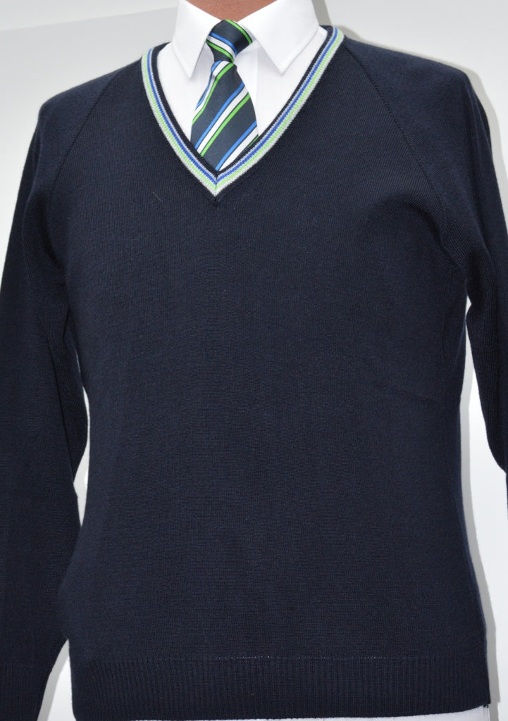 Navy Jumper with Trim