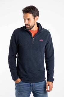 Errill 1/4 Zip Textured Fleece-Midnight