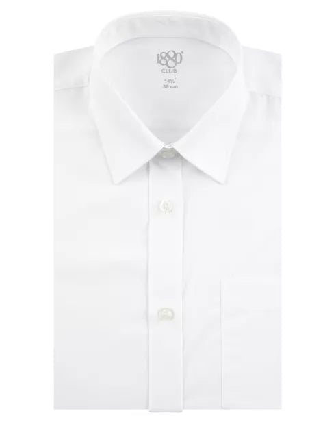 1880 Club White  Short Sleeve Regular Fit Shirt  ( TWIN PACK)