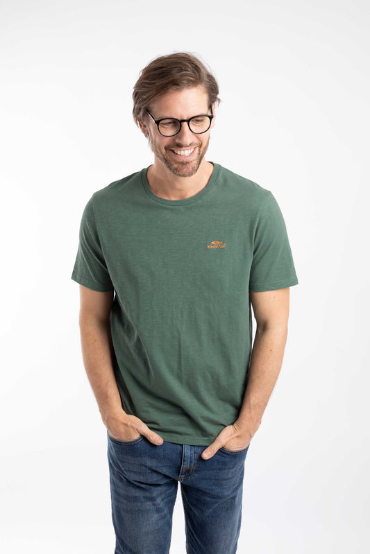 Fished Organic Cotton Branded Tee Dusky Green