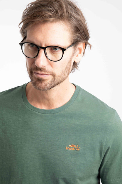 Fished Organic Cotton Branded Tee Dusky Green