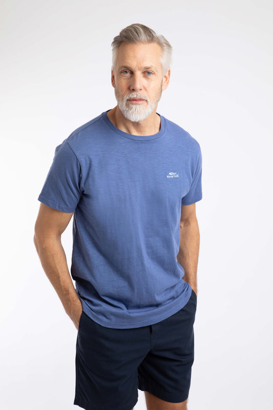 Fished Organic Cotton Branded Tee Faded Blue