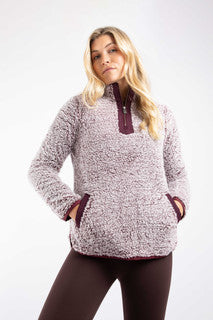 Madi Cosy 1/4 Zip Fleece Aubergine