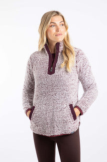 Madi Cosy 1/4 Zip Fleece Aubergine
