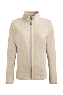 Cheryl Textured Full Zip Fleece Oatmeal