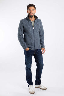 Shires Full Zip Grid Fleece-Navy