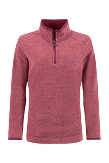 Sarah 1/4 Zip Textured Fleece Garnet