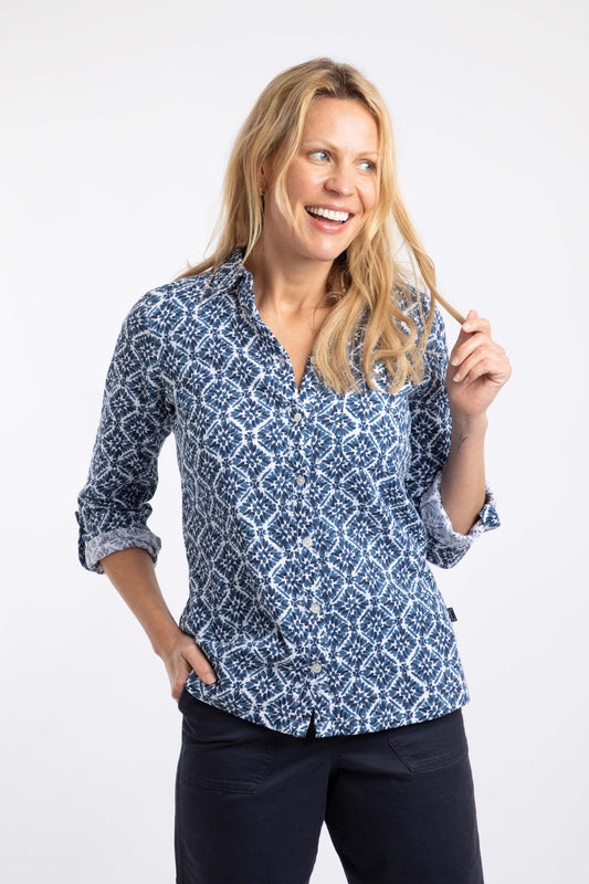 SYONA ORGANIC PRINTED SHIRT TWILIGHT