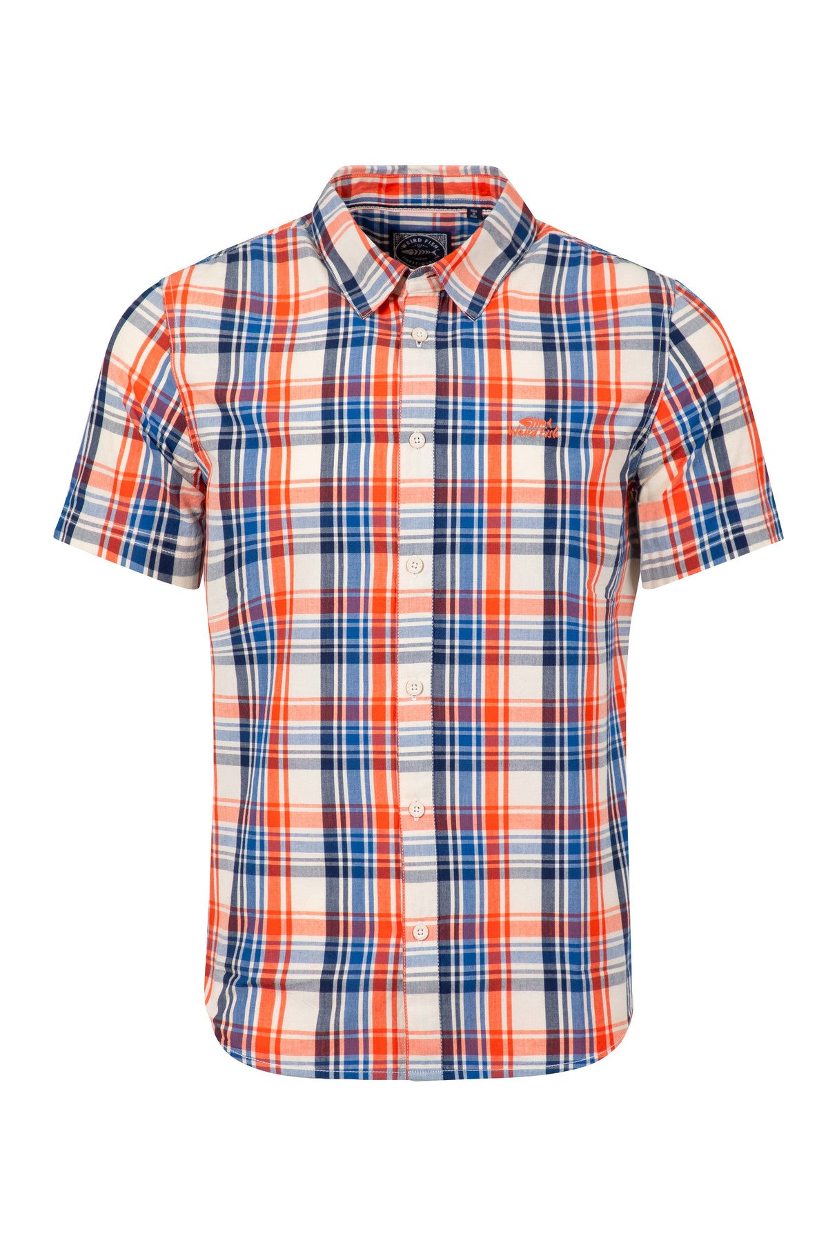 Judd Organic Cotton Short Sleeve Check Shirt Lt Cream