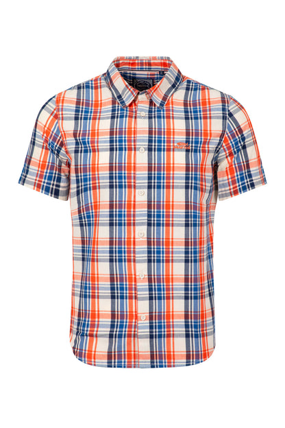 Judd Organic Cotton Short Sleeve Check Shirt Lt Cream