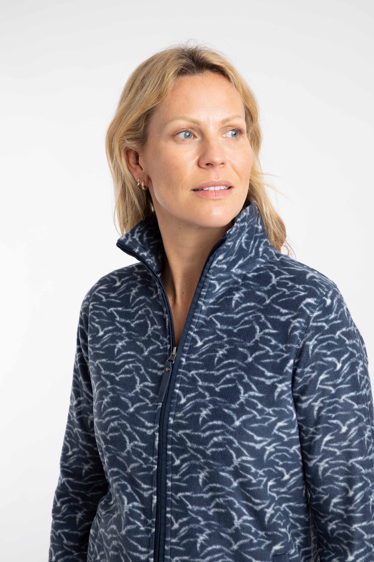 Rochelle Full Zip Printed Microfleece Night Blue