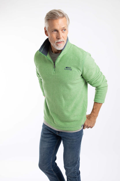 Newark 1/4 Zip Grid Fleece Grass Green