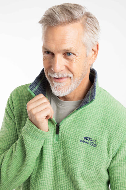 Newark 1/4 Zip Grid Fleece Grass Green