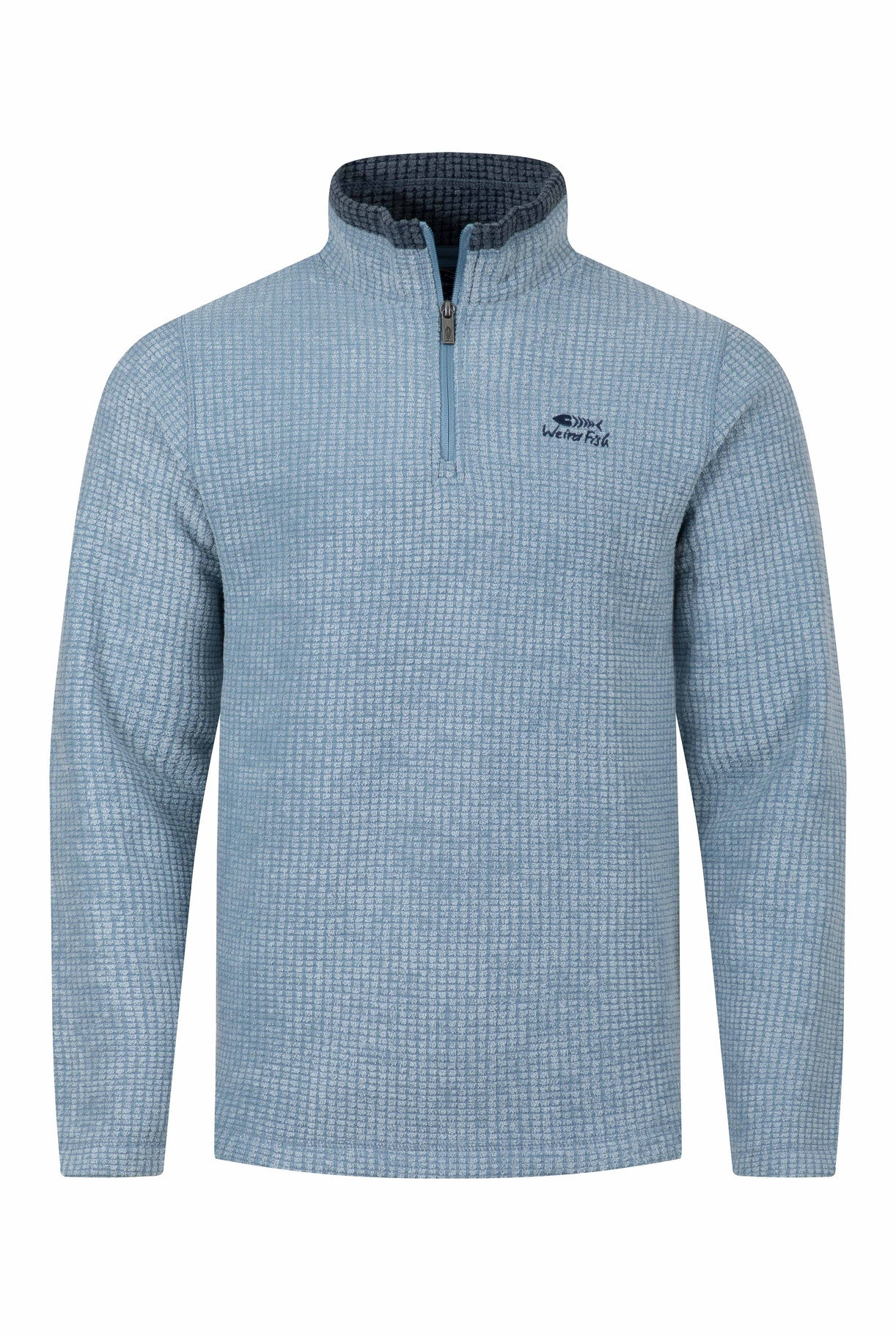 Newark 1/4 Zip Grid Fleece Light Blue