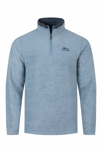 Newark 1/4 Zip Grid Fleece Light Blue