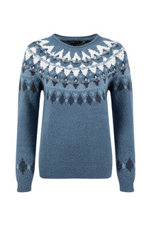 Lowell Fair Isle Jumper-Ash Blue