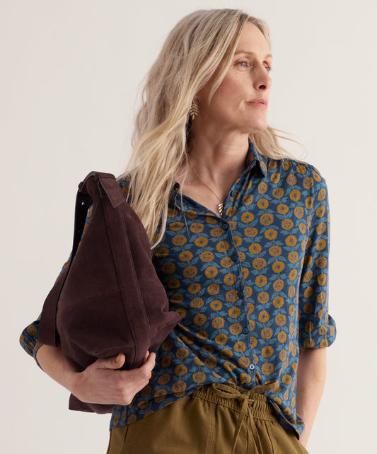 Embrace 3/4 Sleeve Jersey Shirt-Marigold Sketch Marine