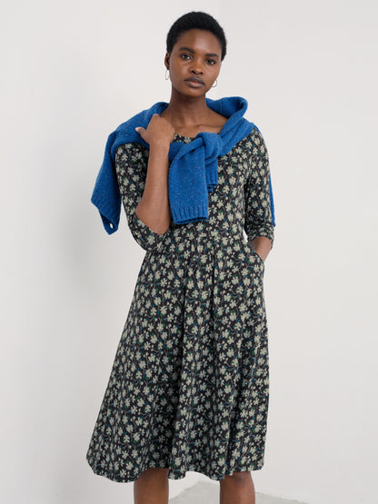 April Dress Smudge Floral Onyx