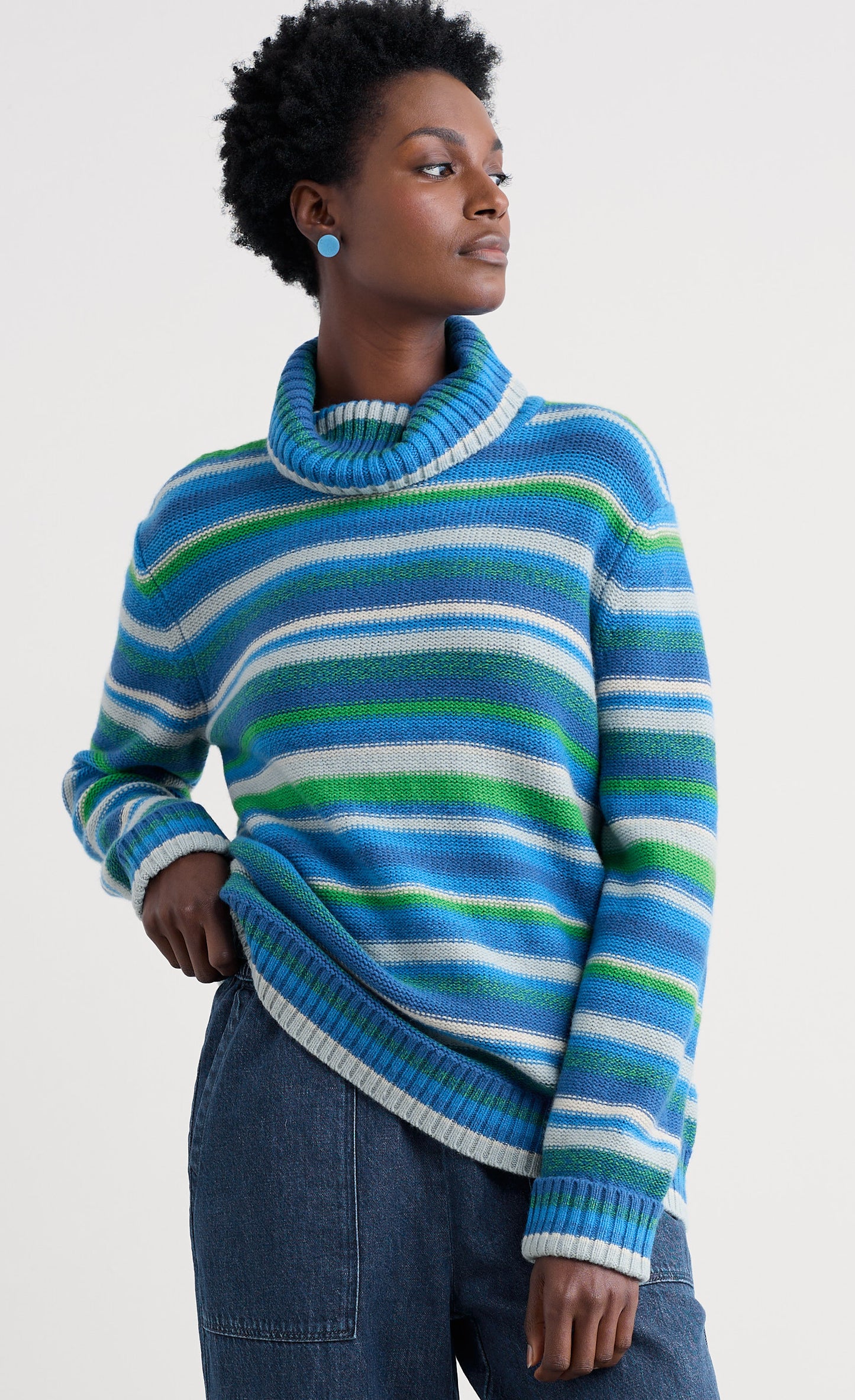 Braque Striped Jumper with Wool Concertina Shore Multi