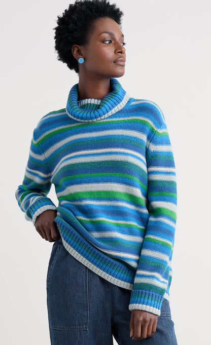 Braque Striped Jumper with Wool Concertina Shore Multi
