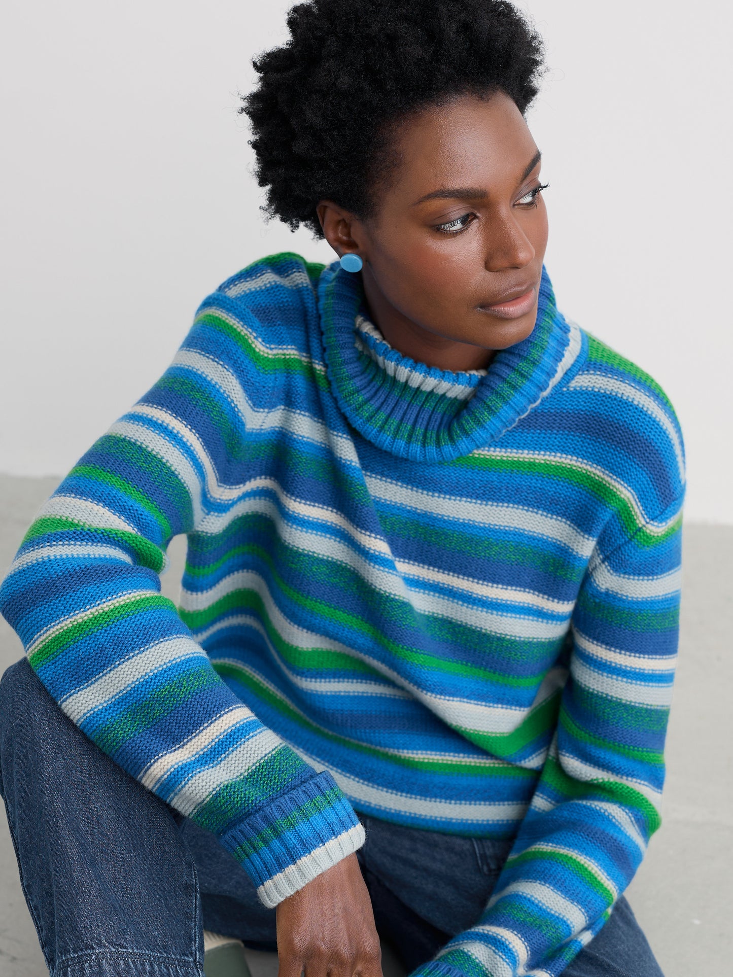 Braque Striped Jumper with Wool Concertina Shore Multi