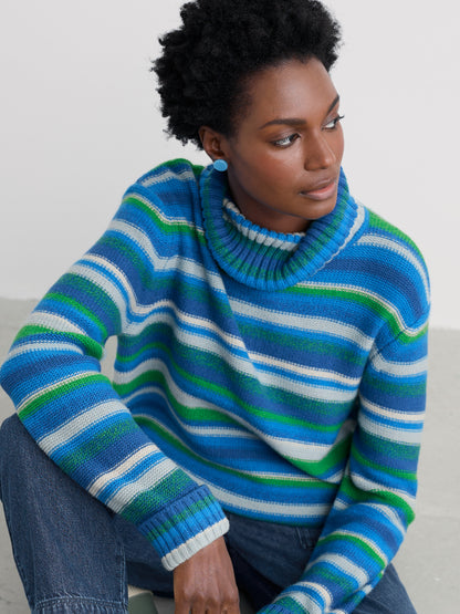 Braque Striped Jumper with Wool Concertina Shore Multi