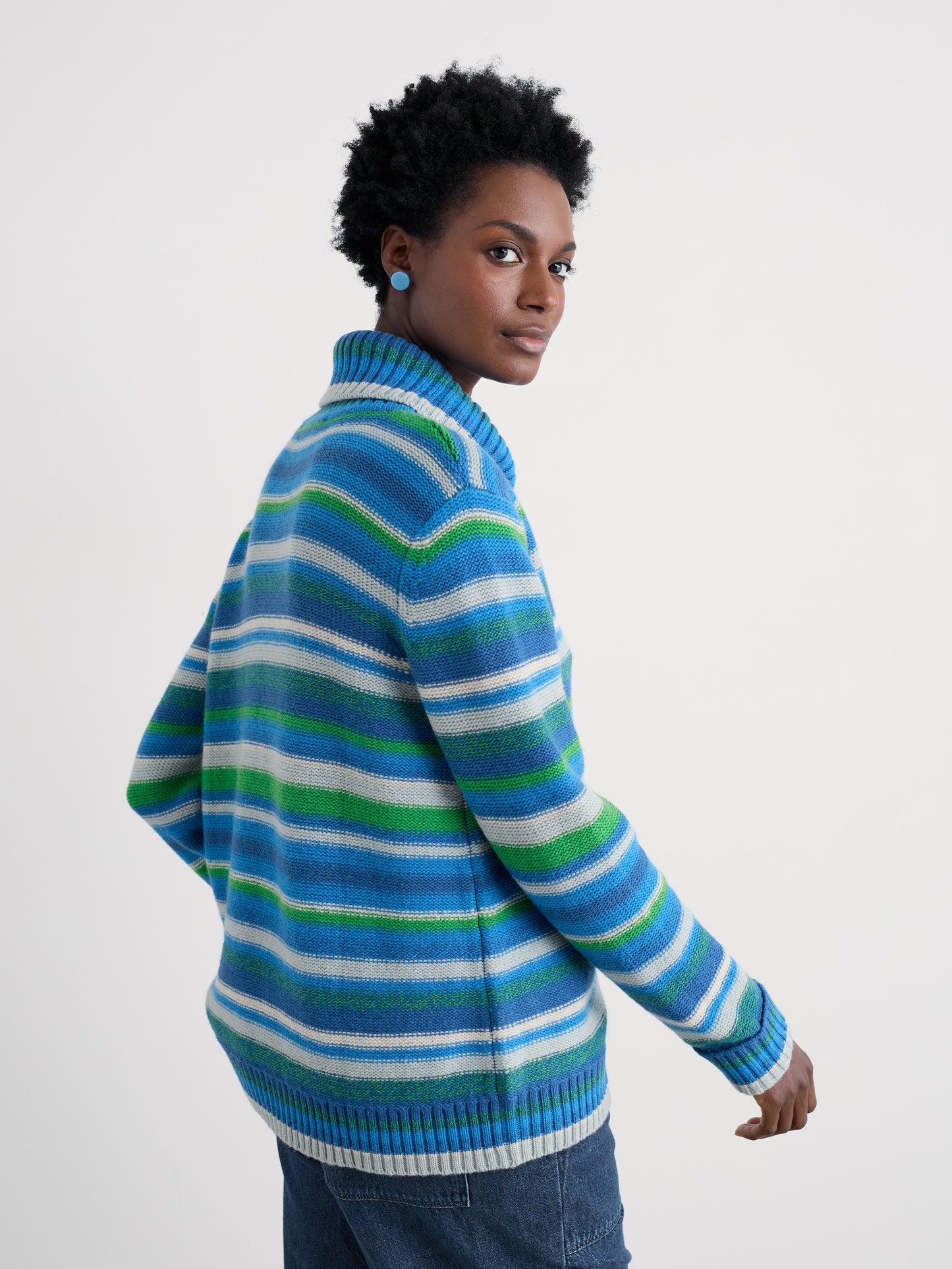 Braque Striped Jumper with Wool Concertina Shore Multi