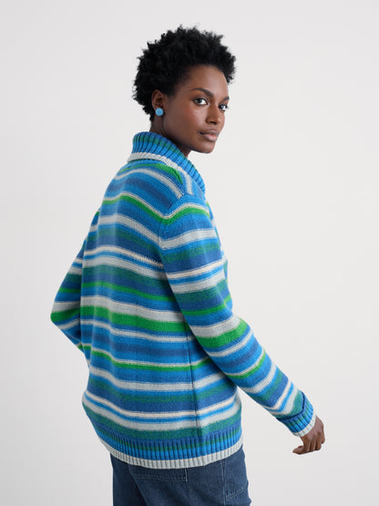 Braque Striped Jumper with Wool Concertina Shore Multi
