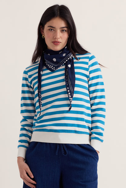 Bright Wave Crew Neck Sweatshirt Scallion Saleboats