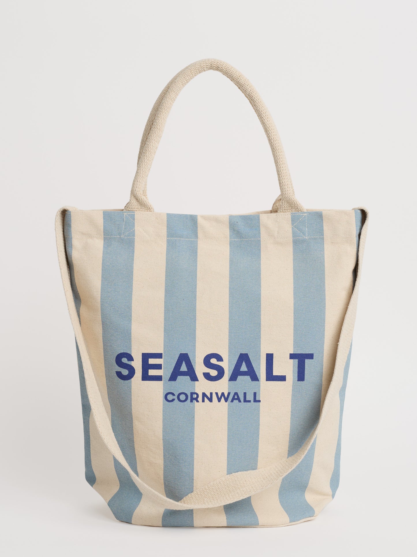 Canvas Stripe Logo Tote Bag  Logo Half Logo