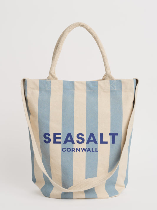 Canvas Stripe Logo Tote Bag  Logo Half Logo