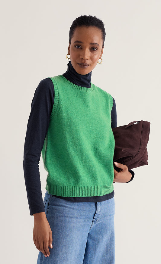 East View Knitted Vest-Pea Pod