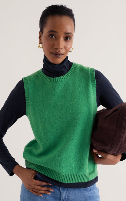 East View Knitted Vest-Pea Pod