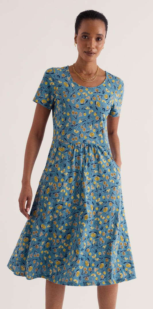 Enor Fit-and-Flare Dress Plant Cuttings Cadet