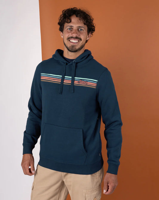 Torn Stripe - Mens Pop Hoodie - Blue