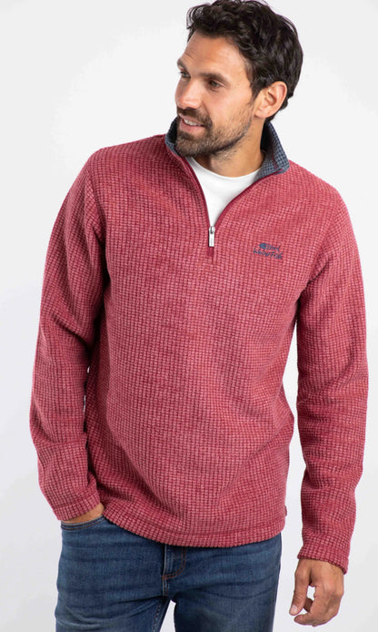 Newark Eco 1/4 Zip Grid Fleece Rhubarb