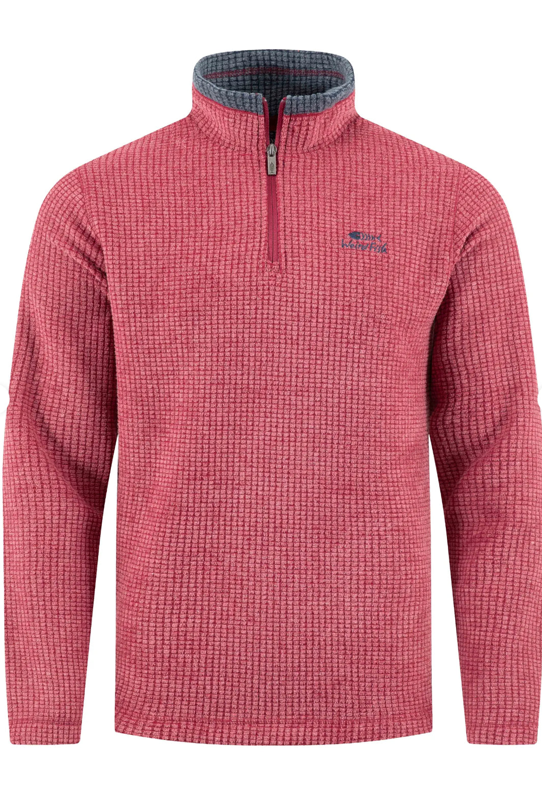Newark Eco 1/4 Zip Grid Fleece Rhubarb