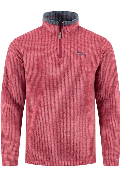 Newark Eco 1/4 Zip Grid Fleece Rhubarb