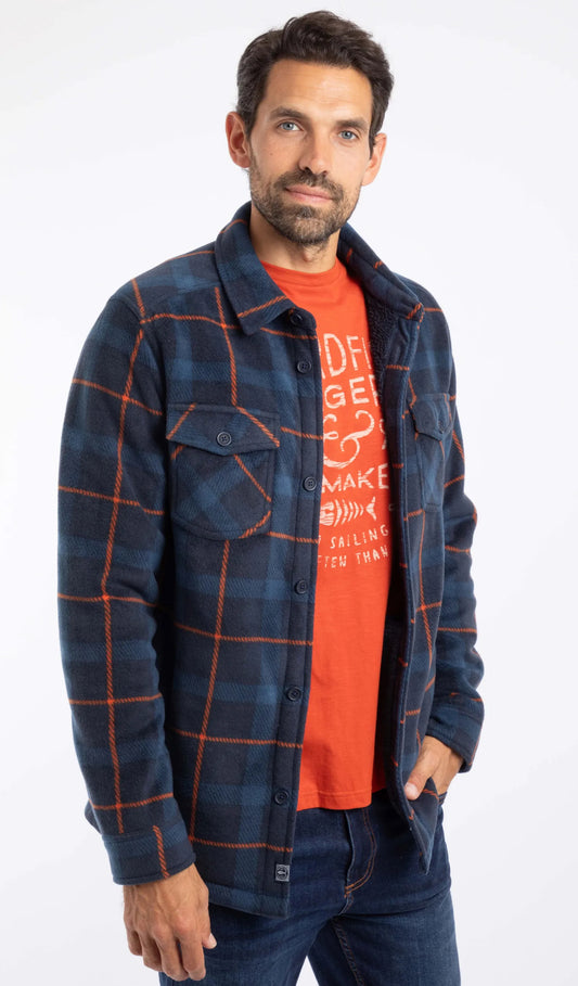 Tyburn Check Fleece Shacket Navy
