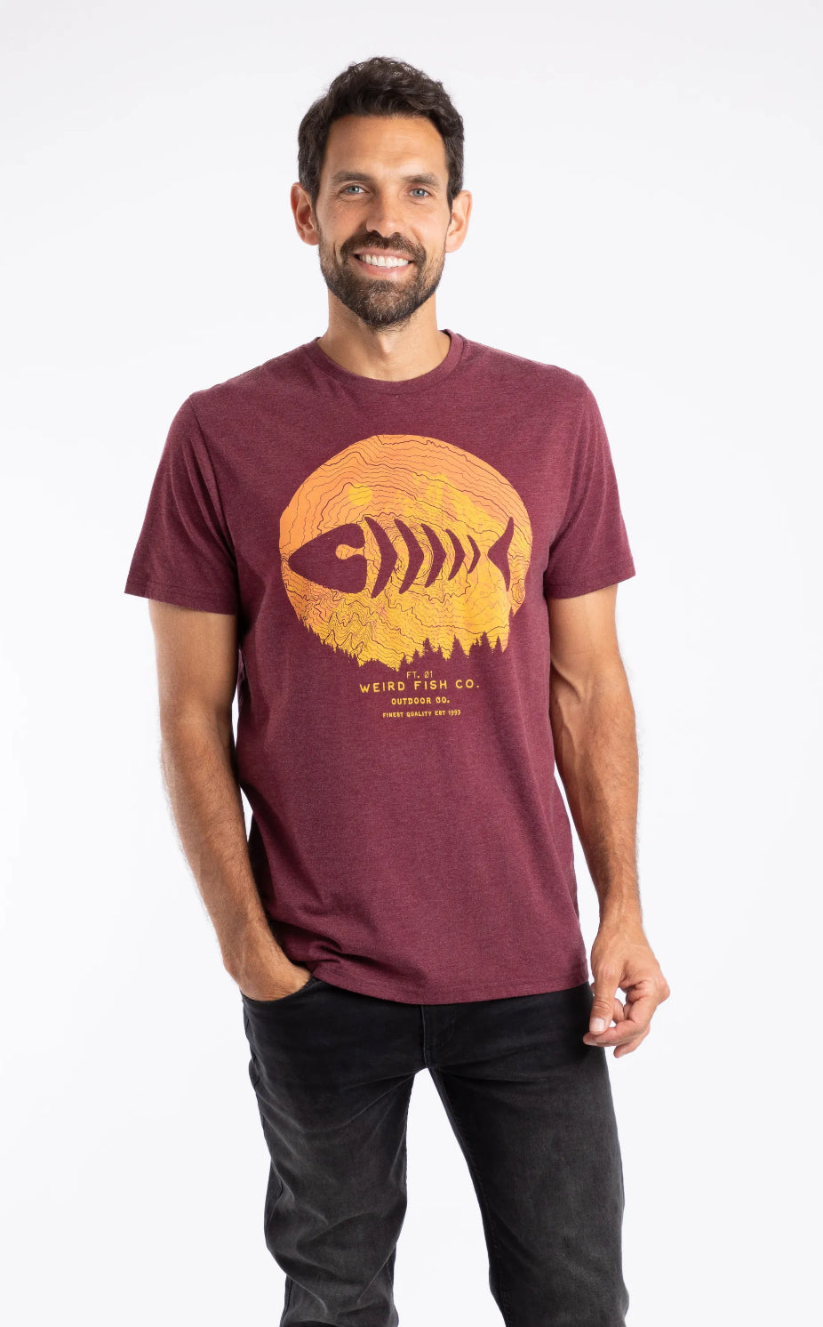 Explorer Front Print Graphic T-Shirt Aubergine