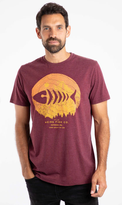 Explorer Front Print Graphic T-Shirt Aubergine