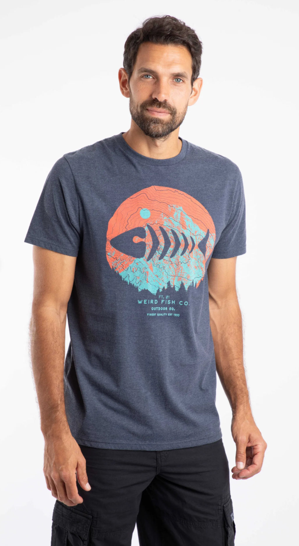 Explorer Front Print Graphic T-Shirt Navy