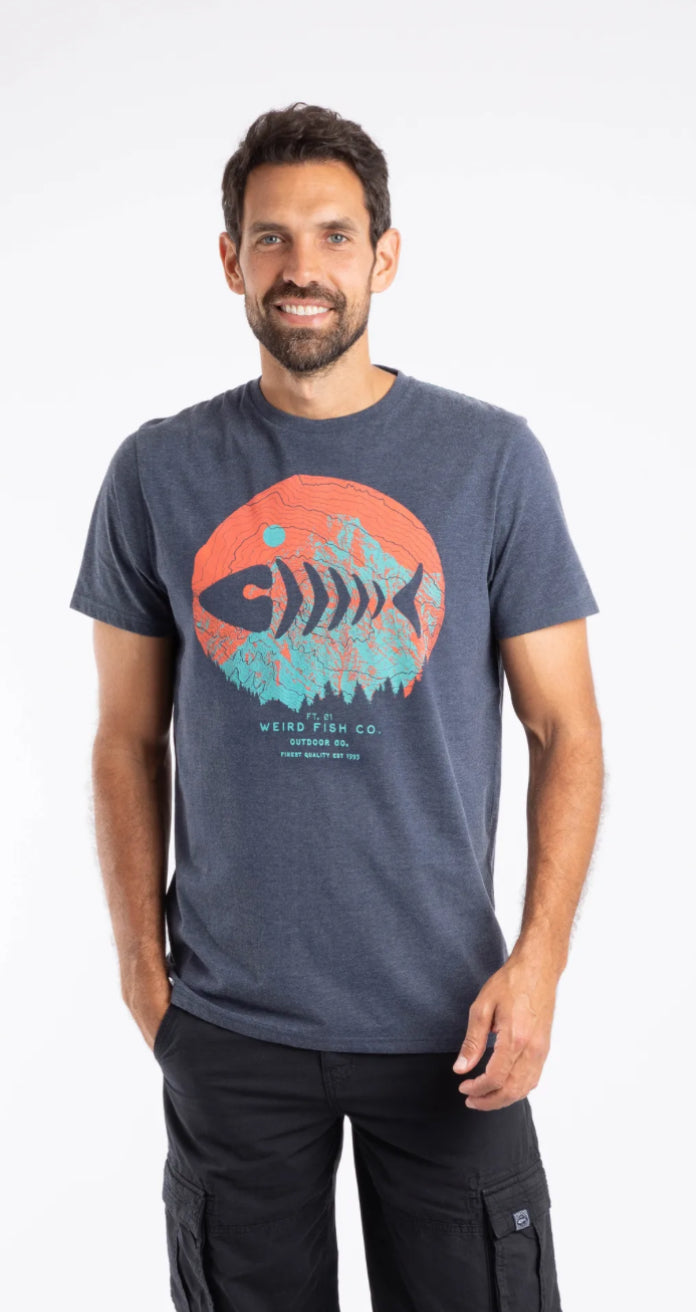 Explorer Front Print Graphic T-Shirt Navy